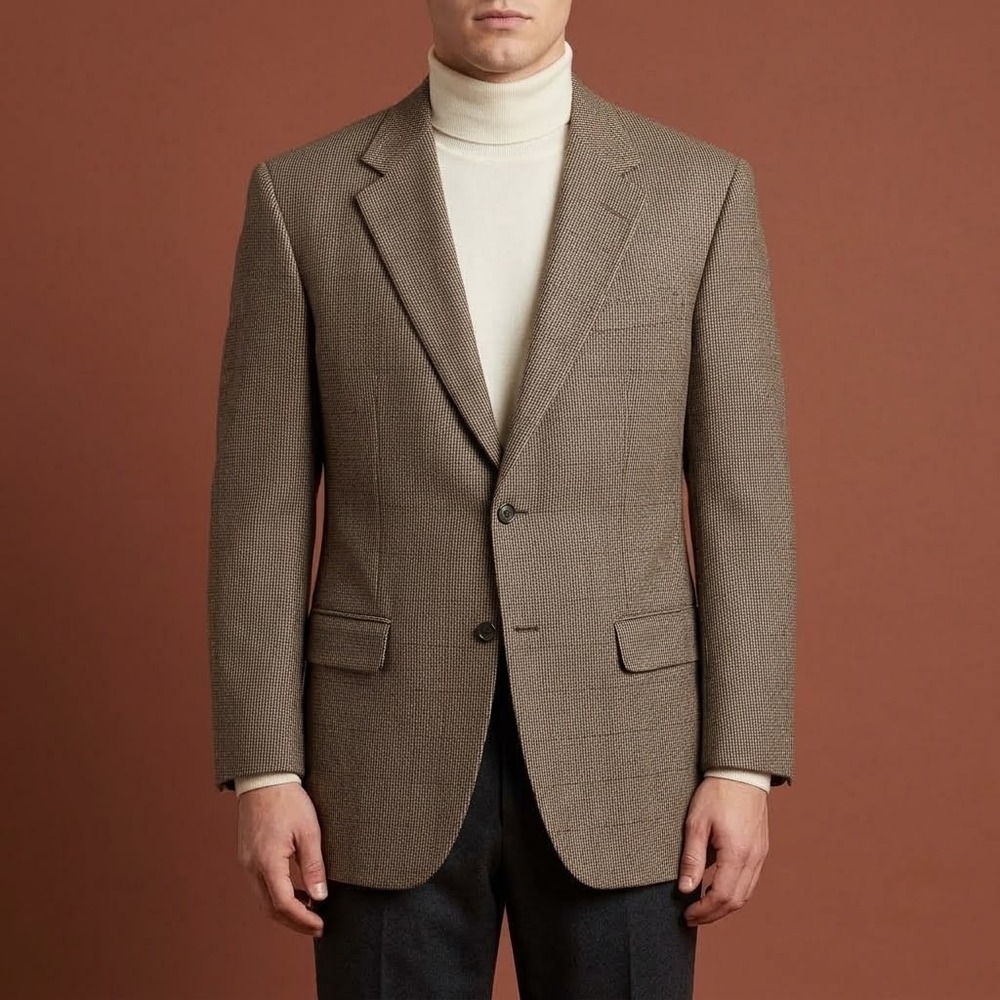 Oscar‎ de la Renta 3771 Blazer Mens 41R Brown Houndstooth EUC